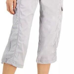 NWT Style & Co Petite Mid Rise Bungee-Hem Capri Pants 14P Misty Harbor